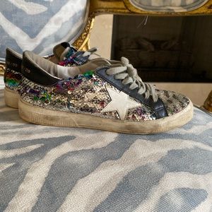🌟SOLD🌟Golden Goose rainbow and silver sequins size 10